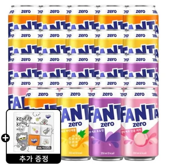 환타제로 오렌지 포도 파인 피치 6캔씩 50ML 24캔 + 키캡키링 (12,960원/무배)3