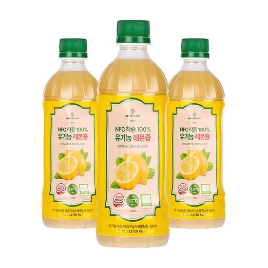 NFC착즙 100% 유기농 레몬즙 500ml 3개 (10,900원/무료)