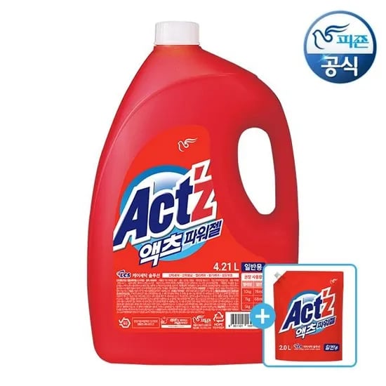 액츠 파워젤 세탁세제 4.2L 1개+2L 증정 (11,900원/무료)
