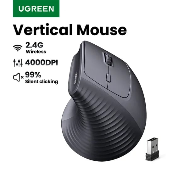 UGREEN 듀얼모드 버티컬 무선 마우스