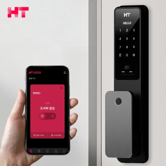 현대에이치티 IoT 무타공 푸시풀 지문인식 디지털 도어락 (112,125원/무료)