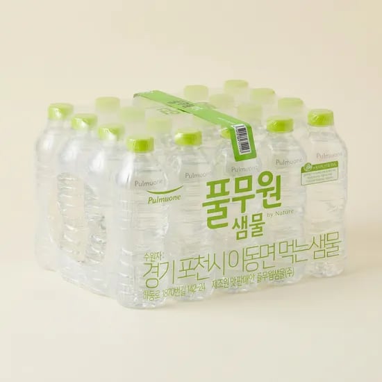 풀무원 샘물 생수, 무라벨, 500ml, 80개 (13,990원/무료)