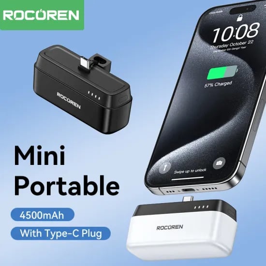 Rocoren 4500mAh 미니 보조배터리 휴대용 충전기