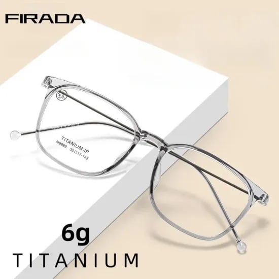 FIRADA 패션 티타늄 안경 레트로 투명 안경 라운드 안경 외 다양