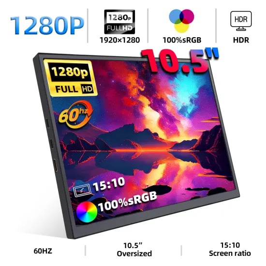 ZSUS 10.5 인치 휴대용 모니터