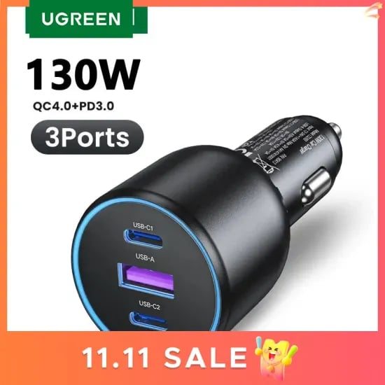 UGREEN 130W USB C 차량용 충전기