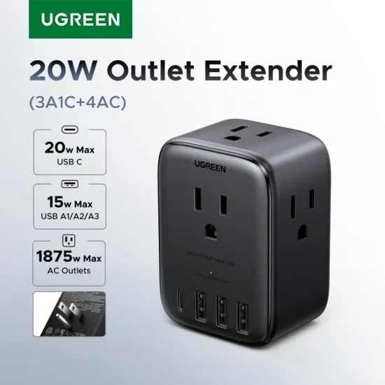 UGREEN 20W 멀티탭 여행용 벽면 충전기