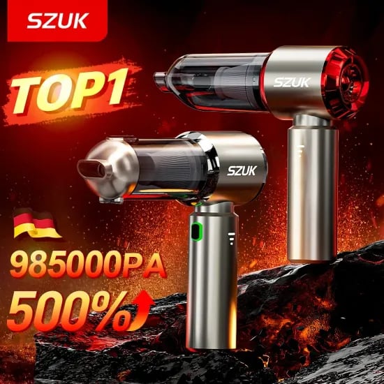 SZUK 휴대용 자동차 진공 청소기 165000Pa $7.47, 스마트 파시아건 전기 마사지기 $8.37