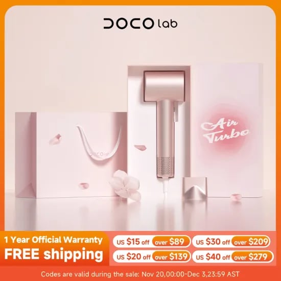 DOCO 소닉 전동 칫솔 15.69달러 DOCO 헤어 드라이어 고속 110000 RPM 28.62달러