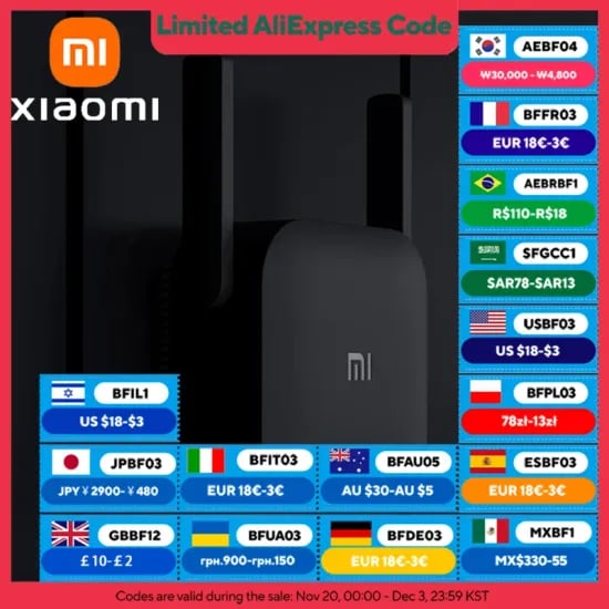 샤오미 BE6500 $43, BE5000 $26, BE7000 $63, ASUS BE6500 $63