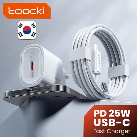Toocki KR 플러그 PD 25W USB C 충전기