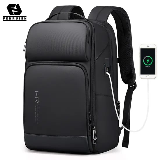 BANGE 경량 15.6인치 노트북 배낭 방수 USB 충전 포트