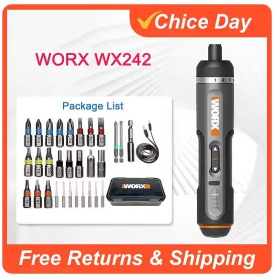 Worx WX242 드라이버 세트 18.5 WU139 무선 드라이버 드릴 33.7