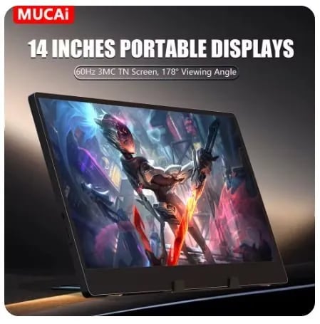 MUCAI 휴대용 디스플레이 14인치 $19.6 800W GaN 충전기 $17.2