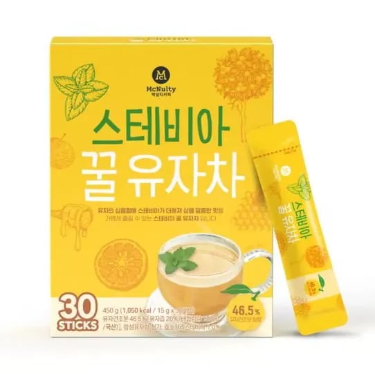 맥널티 스테비아 꿀 유자차 30개입 핫초코라떼 30개입
