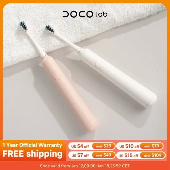 DOCOLAB 음파 전동 칫솔 음파 진동 브러시