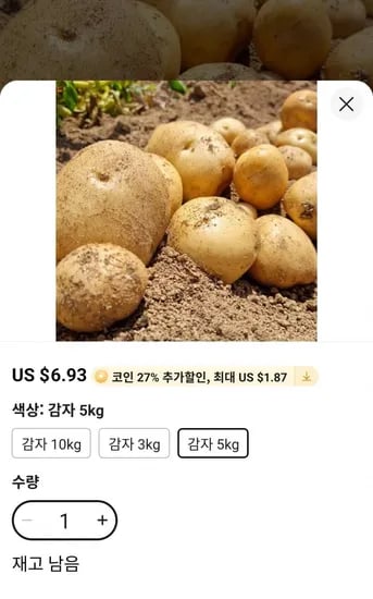 25년 담양 햇감자 5kg