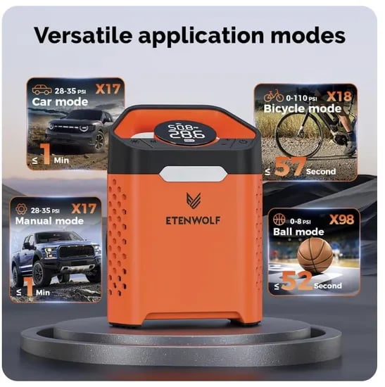 ETENWOLF V3 에어펌프 7800mAh $24.8 캠핑 펌프 2600mAh $11.4