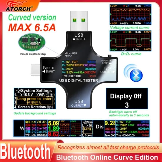 USB 3.1 C타입 전압 전류계 USB 테스터($4.98/무료)