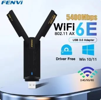 FENVI 와이파이 6E USB 어댑터 동글 트라이 밴드 $12.45