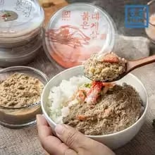 훈훈수산 특제소스 깐새우장 600g (1.4만), 자연산 대게장70g+대게살80g (1만), 냉동 가리비관자 1kg (1.6만)