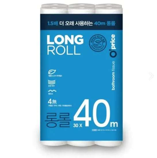 코인딜 롱롤 3겹 국내생산 화장지 30롤 40m (11,808원/무료)