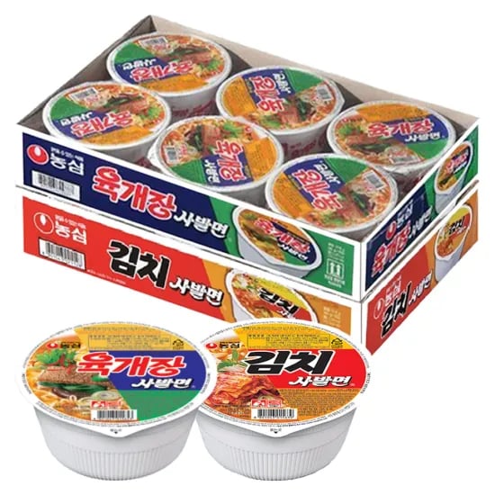 농심 육개장사발면 6개 + 김치사발면 6개 (9,390원/무료)