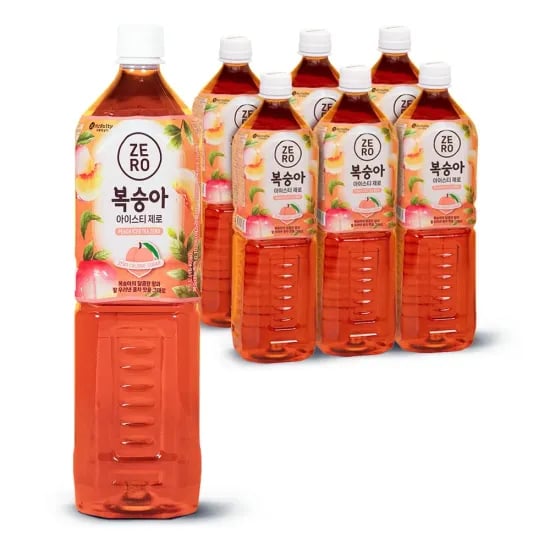 맥널티 복숭아 아이스티 제로칼로리 음료 1.5L 6개입 (11,191원/무료)