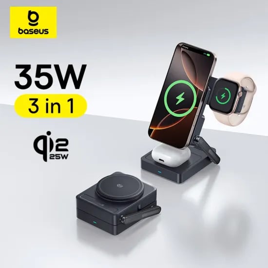 베이스어스 3IN1 맥세이프 무선충전기 QI2.2 35W ( 54,186원/무료)