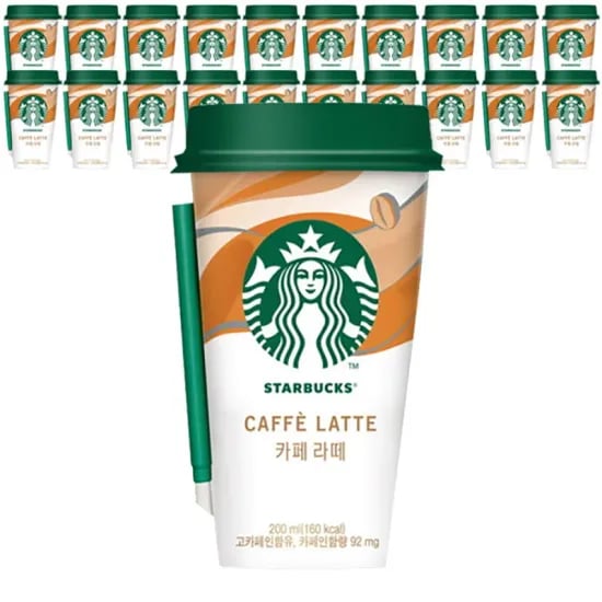 타임딜 스타벅스 카페라떼 컵커피 200mlx20컵+아이스포장(2,570원/무료)4