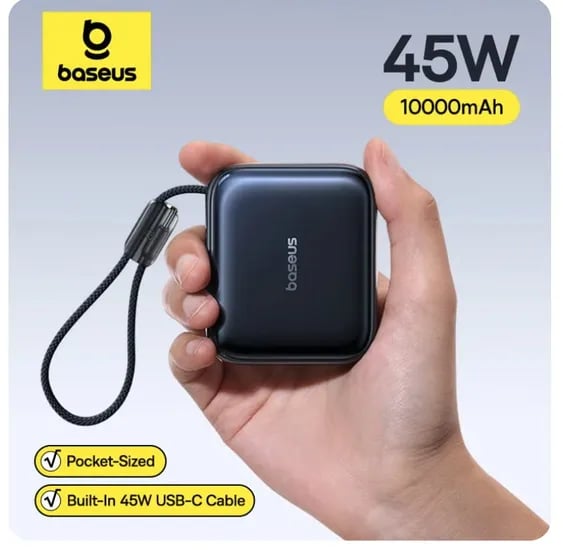 베이스어스 45W 미니 파워뱅크 10000mAh  ($53/무배), Qi2 25W 15W 마그네틱 차량용 휴대폰 홀더($20/무배)