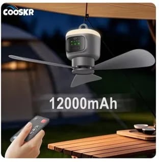 12000mAh 휴대용캠핑용 천장팬($19),20000mAh 휴대용 6in1캠핑선풍기($29)/무배