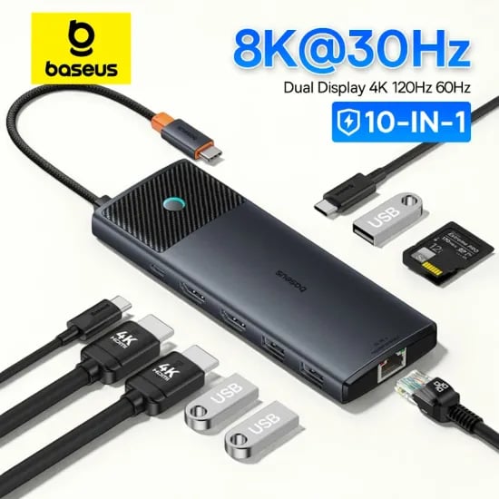 베이스어스 USB C 허브 HDMI 4K 어댑터 7-in-1