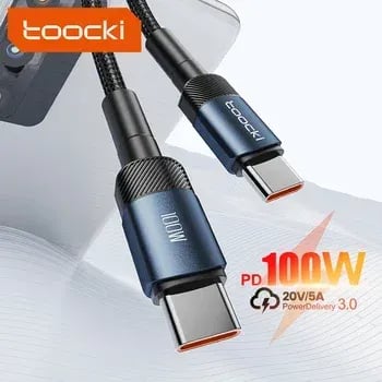 Toocki 60W C to C 충전케이블 1개, Toocki 5m 케이블 벨크로 테이프 1개