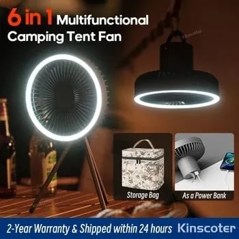 듀라론 냉감패드 슈퍼싱글(15,929원), 10000mAh 캠핑 충전식 LED 라이트 삼각대 천장 선풍기($10)/무료