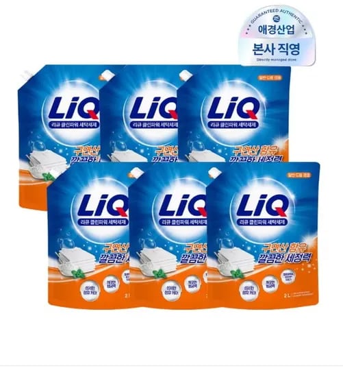 리큐 클린파워 일반/드럼 겸용 세탁세제 2L 6개(17,285원) 테크 딥클린 실내건조 3L 2개(13,284원/무료)