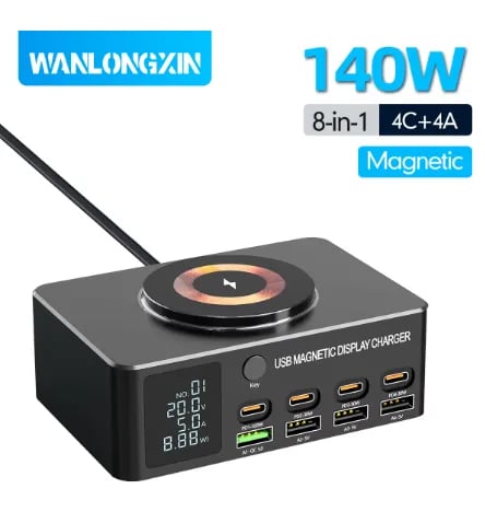 KR Plug 140W 8 in 1 USB C타입 멀티 충전기 ($28.20/무료)