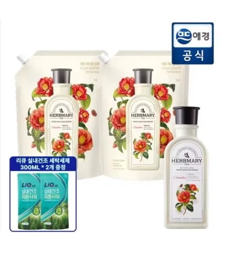 허브마리 섬유유연제 1L 용기 1개 + 1.6L 리필 2개 + 600ml세탁세제(11,929원/무료)