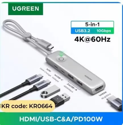 UGREEN 5-in-1 USB-C 멀티허브 USB3.2 Gen2 10Gbps 외 다양, 수량 20개