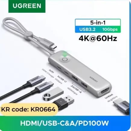 UGREEN 5-in-1 USB-C 허브 USB3.2 Gen2 10Gbps 외 다양, 수량 20개