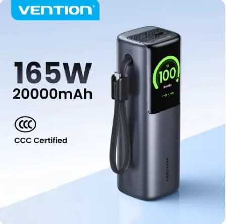 CCC 인증 벤션 165W 보조배터리 20000mAh 총 1개