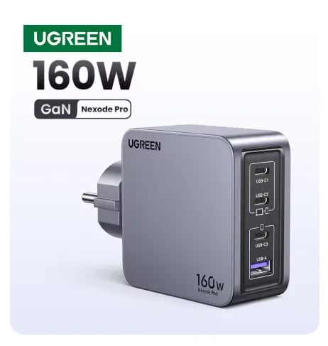 UGREEN 160W GaN 충전기 ($30.05),UGREEN 100W GaN 스마트 디스플레이 탑재 충전기 ($33.43)무배