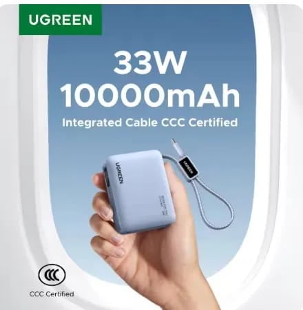 UGREEN 미니 33W 10000mAh 보조배터리