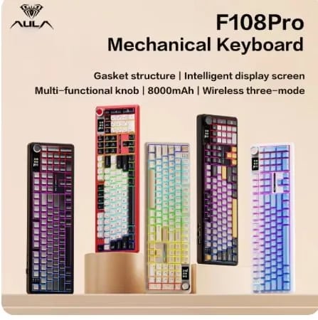 AULA F108Pro 트라이모드 무선 키보드 ($43.98/무료)
