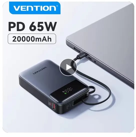 벤션 파워뱅크 65W 2만mAh 케이블 보조배터리 1개, 1만mAh 22.5W 1개