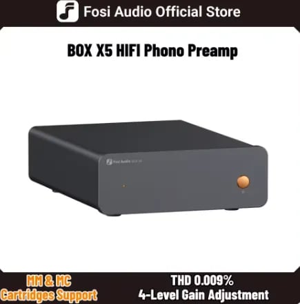 Fosi Audio BOX X5 포노 프리앰프 MM/MC 턴테이블용