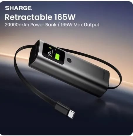 SHARGE 165W 보조배터리 20000mAh ($34.12/무료)