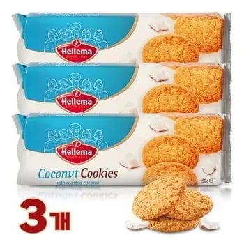 헬레마 코코넛 쿠키 150g X 3, 땅콩 쿠키 150g X 3, 피시스낵 312g