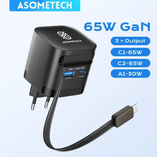 KR 플러그 65W GaN USB C 충전기