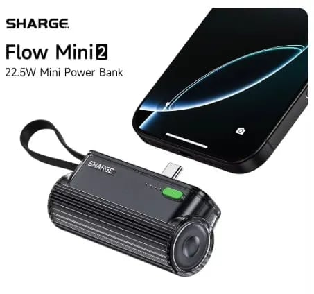 SHARGE Flow Mini 2 휴대용 보조배터리 22.5W 5000mAh ($10.50/무료)